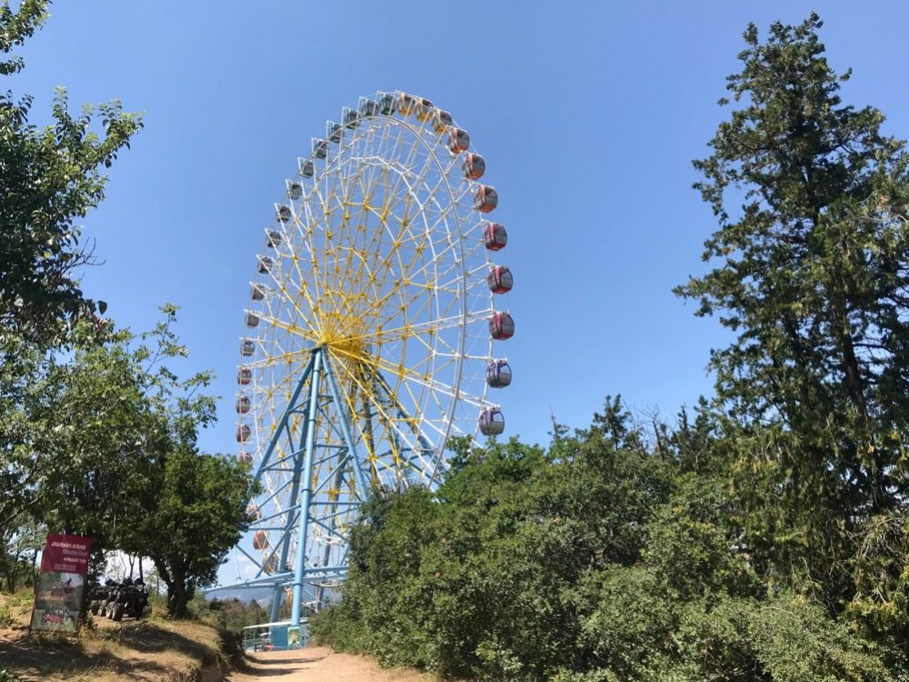 Up at the Mtsatminda park there is an 80m Ferris wheel I was keen to ride but because of the strong winds it was not operating. May still get a chance before we fly home