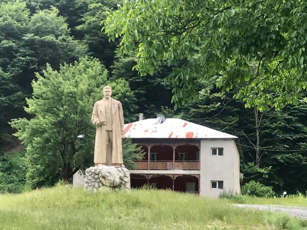 There was no sign announcing this imposing statue of Stalin outside this abandoned building. He was born not too far away in the town of Gori – maybe this was a holiday spot?