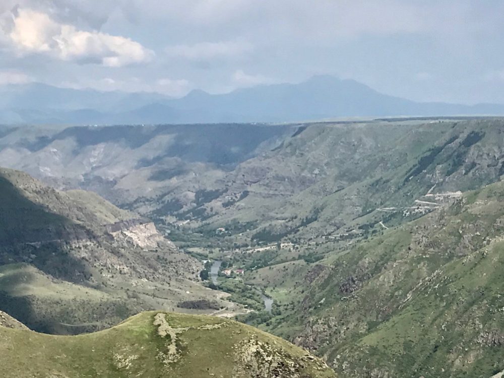 Our route crosses this canyon. In The Valley below on the left side is the monastic cave dwellings of Vadzia. Our zig zag route out is on the right
