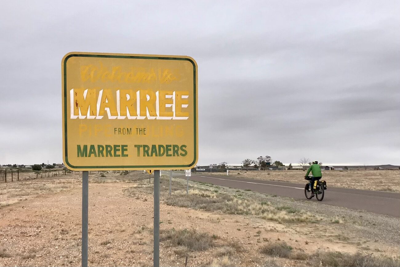 Welcome to Marree! Not so inviting on a grey day but the locals are friendly