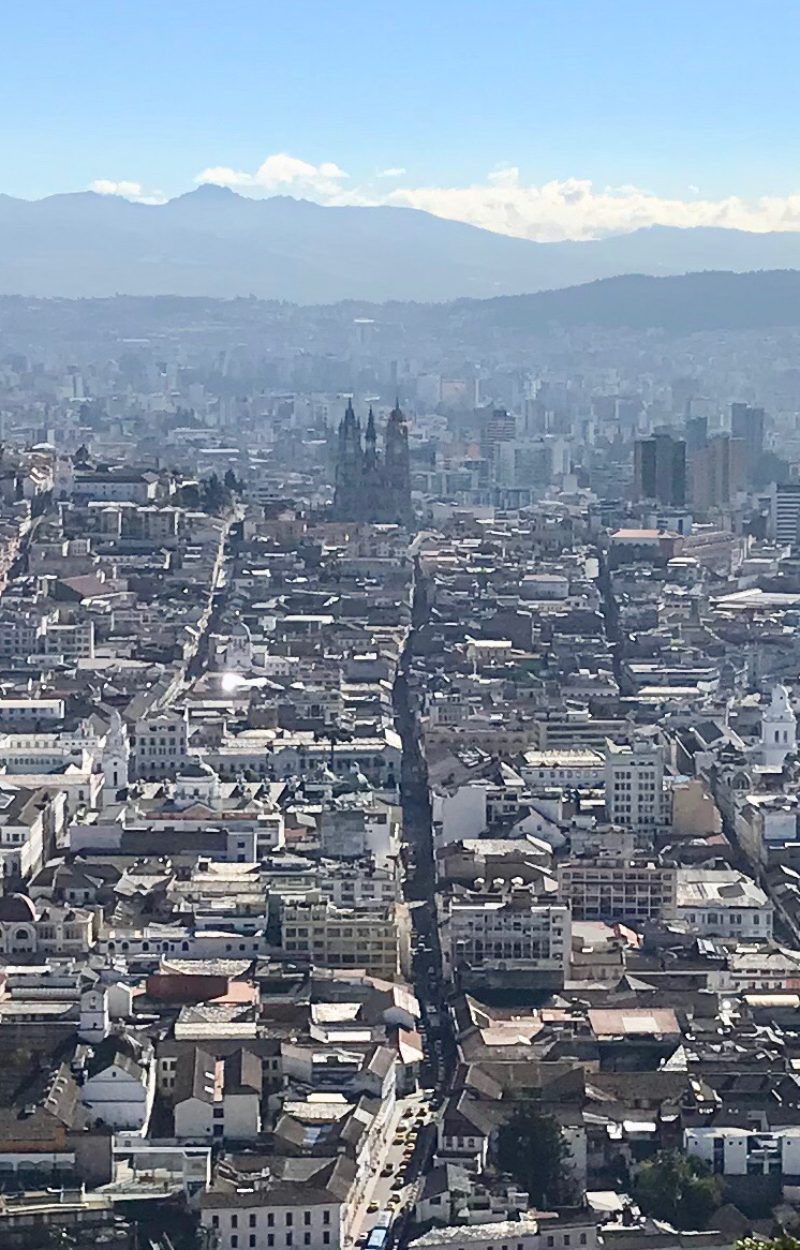 Views from Panecillo were extensive. Looking north over the streets of old Quito