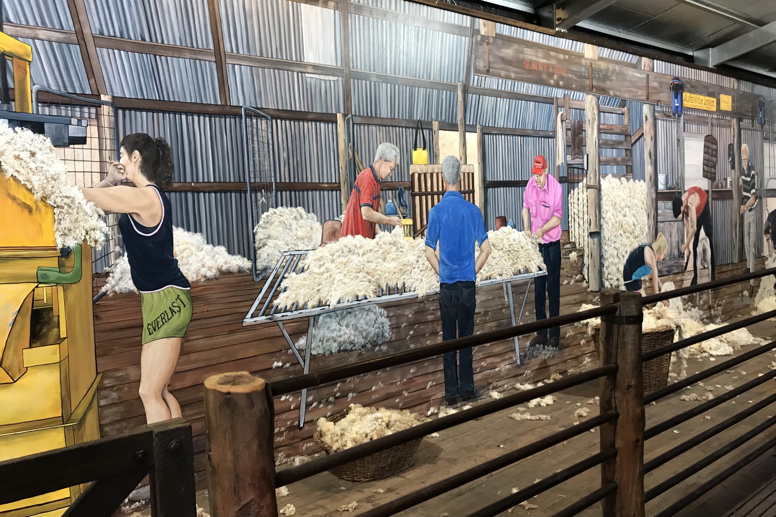 His life size depiction of a shearing shed