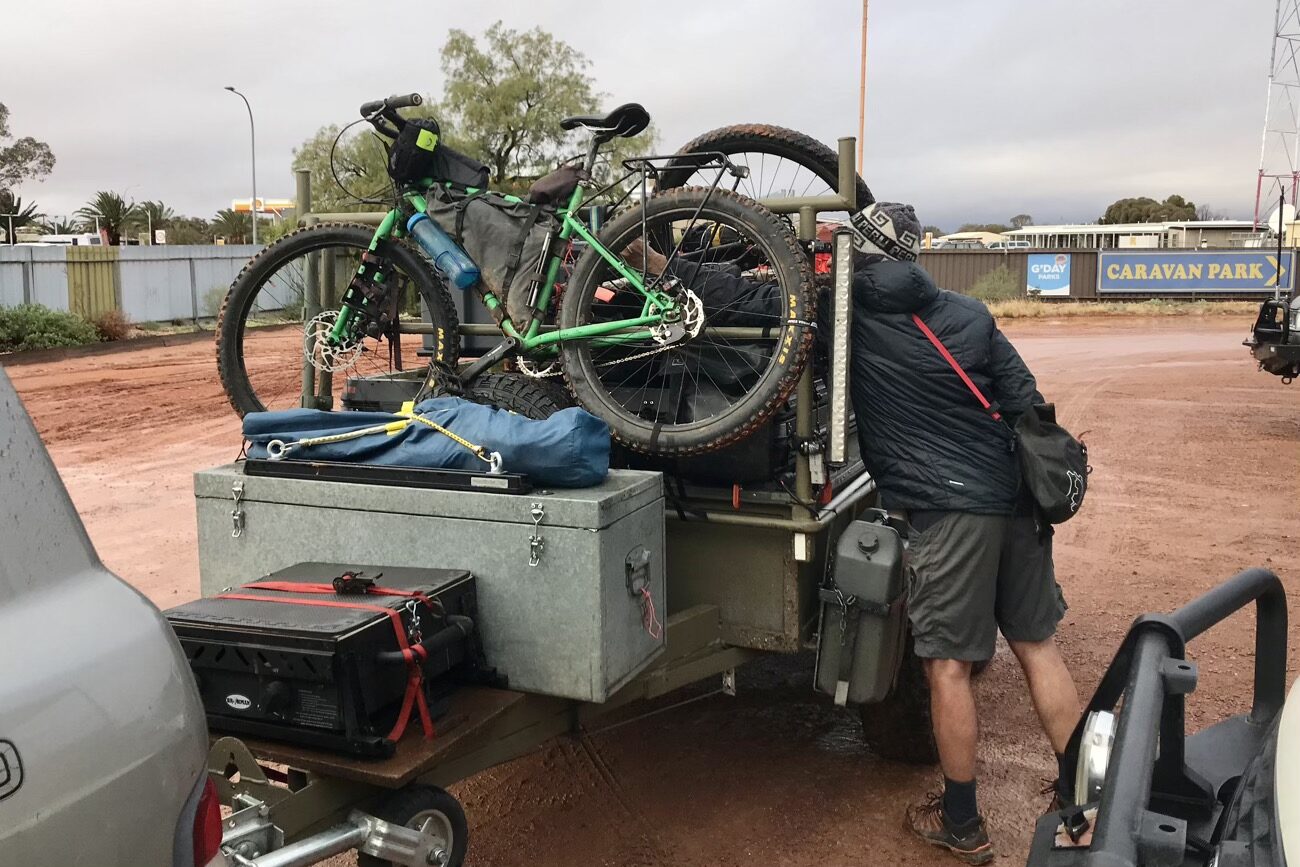 Hitch number 2 from the Odessy convoy to avoid biking the Stuart Highway and its road trains and grey nomads dragging massive caravans