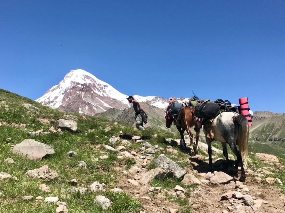 Some people take advantage of horses to get their gear up to the first hut, though we saw a lot of people carrying very huge packs up. Because of the altitude the climb is generally staged
