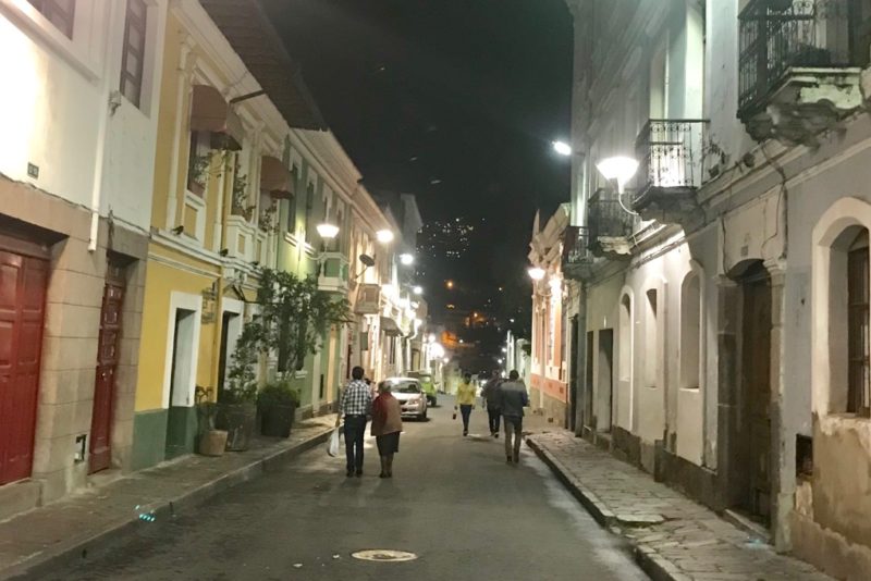 ENjoying the relatively quiet streets of the old part of Quito