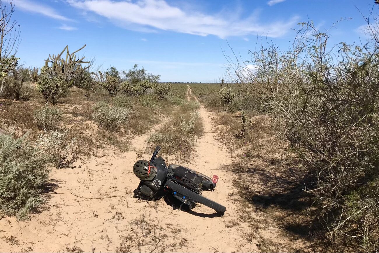Small tracks with low points full of just rideable sand