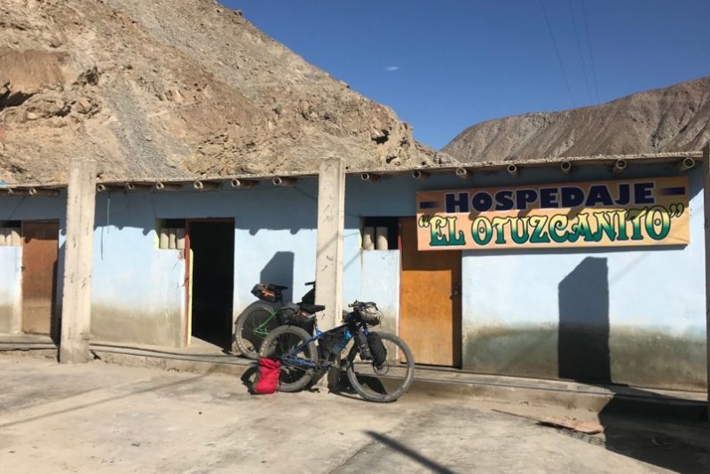 Our basic hostel in Chuquicara, down at 600m, warm and buggy