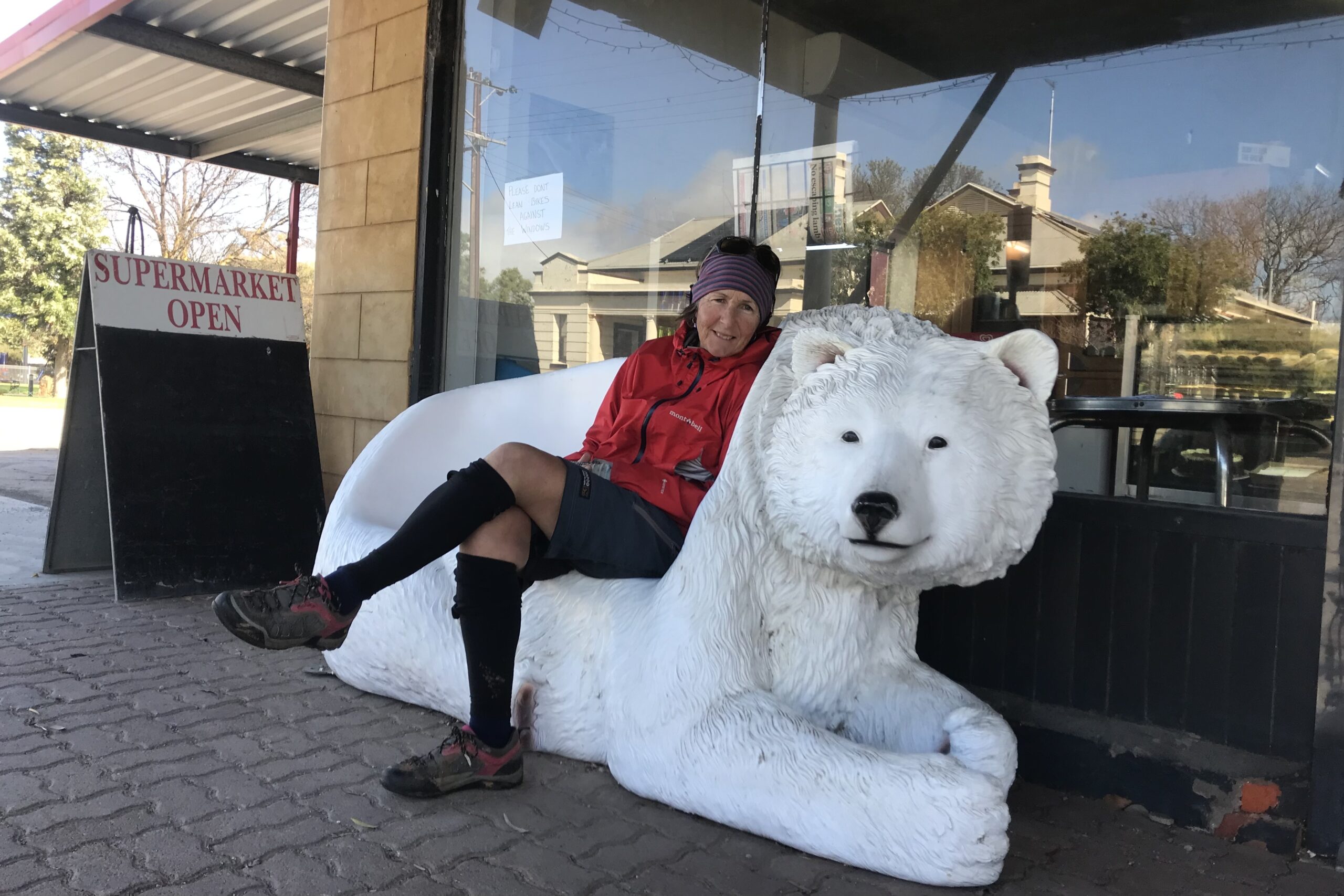 Gotta love sitting on a polar bear in Australia
