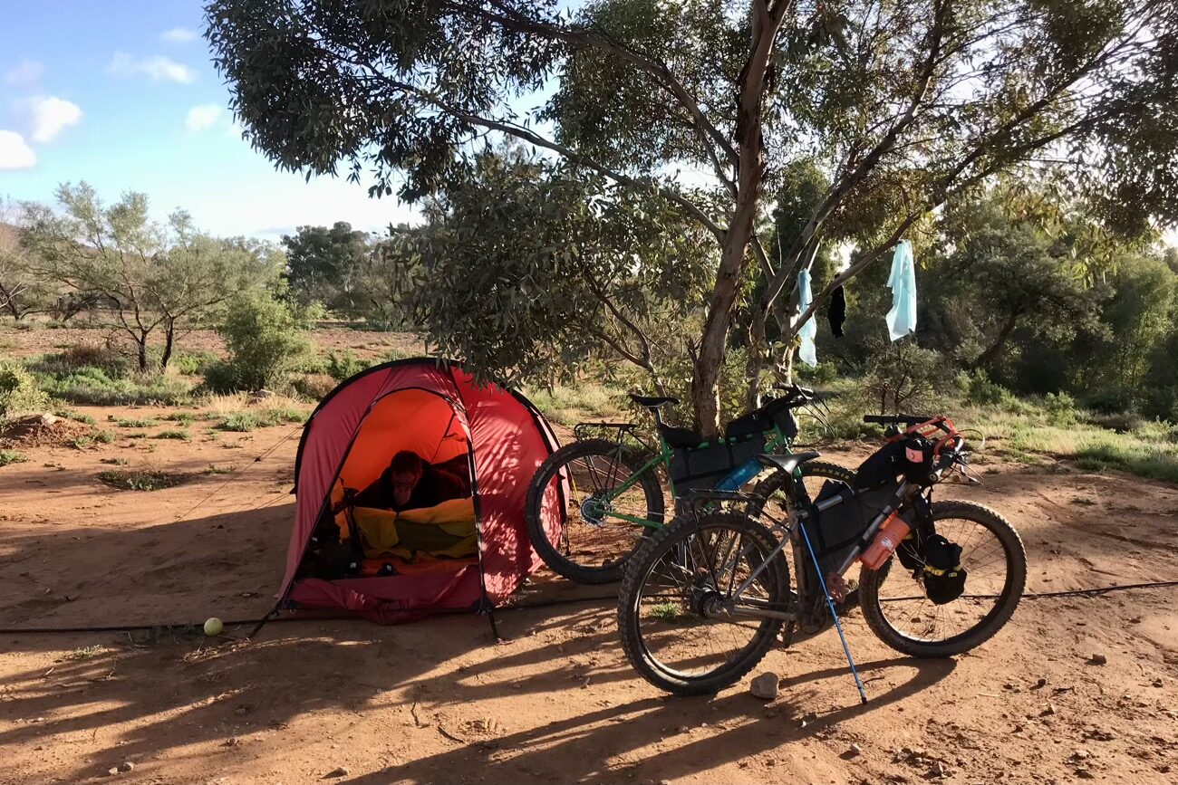 A short ride from Hawker and nice campsite on Mt Little station – ‘‘twas a rest day after all