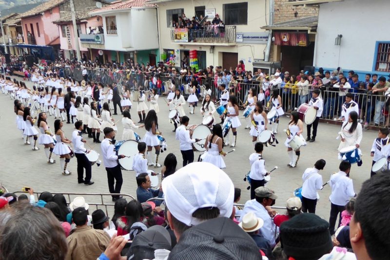 College annual anniversary parade – we were surprised at the skimpy white outfits the girls were wearing (at 2700m)