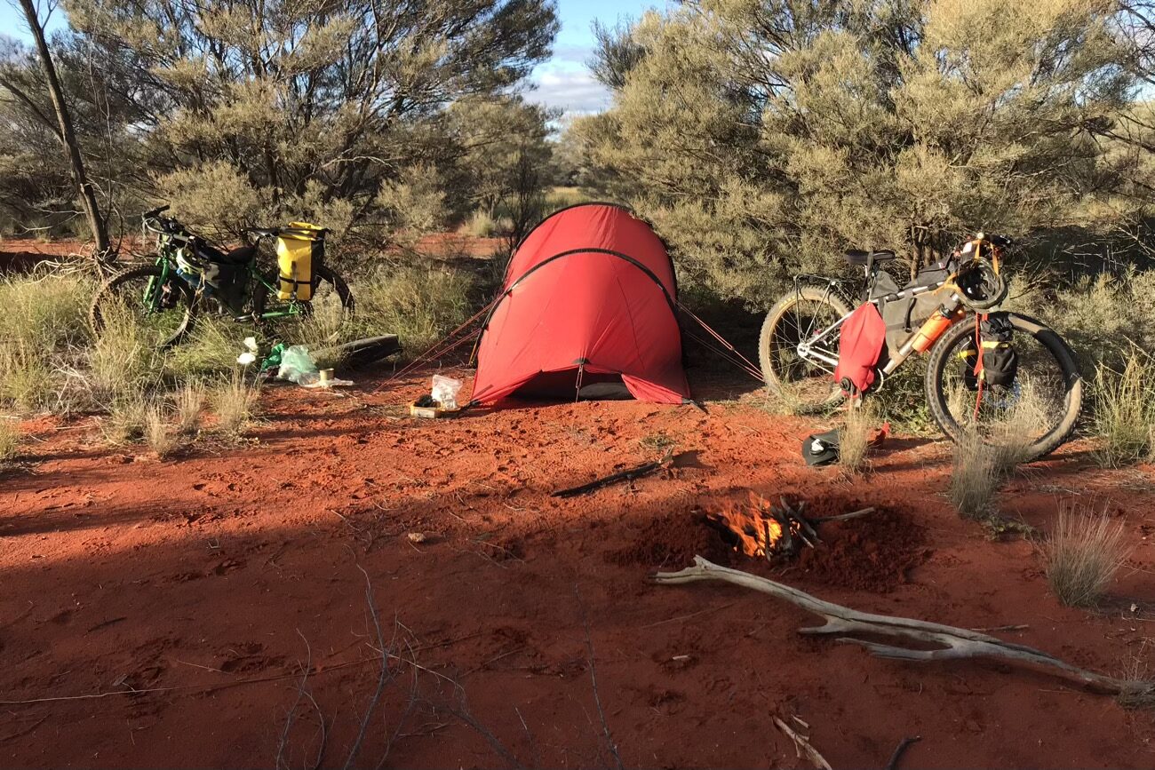 Shelter, plenty of firewood and red dirt – gotta love it