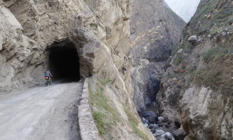 One of the 35 tunnels that allow access down this canyon