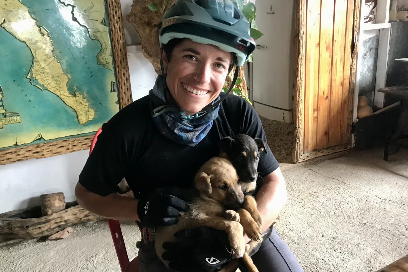 It is easy to rescue a puppy on the Baja and Bec was seriously tempted by these cuties