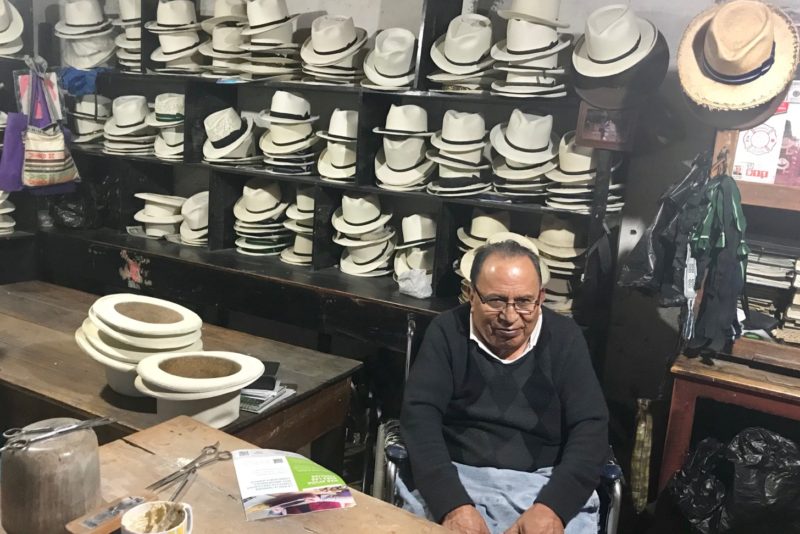 Manual in his Jima hat shop. We quizzed him on how the ‘Panama’ hat was made. Panama by name, Equadorian by right