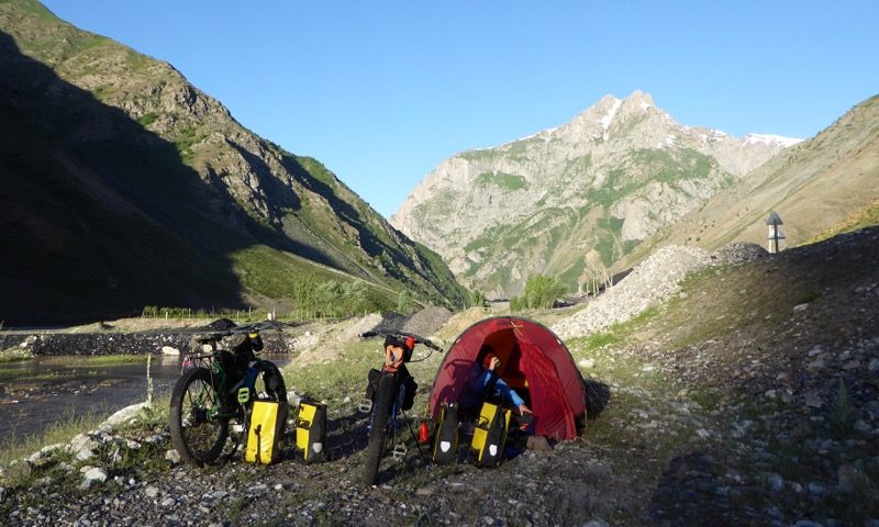 Our first campsite in Tajikistan
