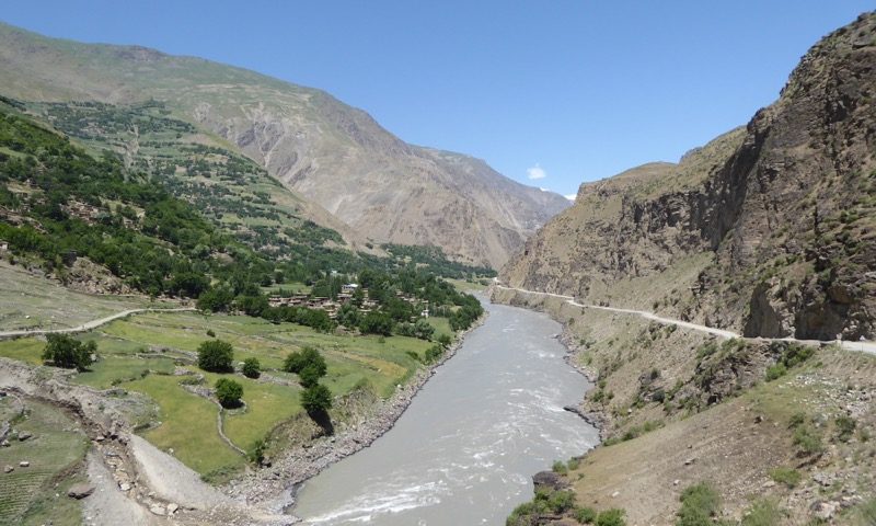 Looking down river, Tajikistan on the right