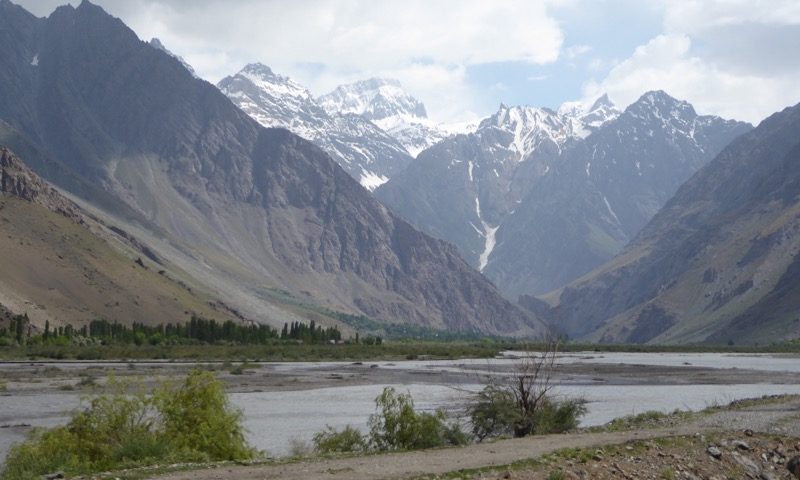A 6000m peak up the Bartang valley, a tributary of the Panj river