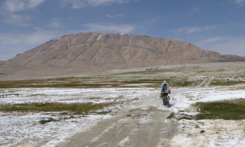 Crossing salty drainages from the salt lakes