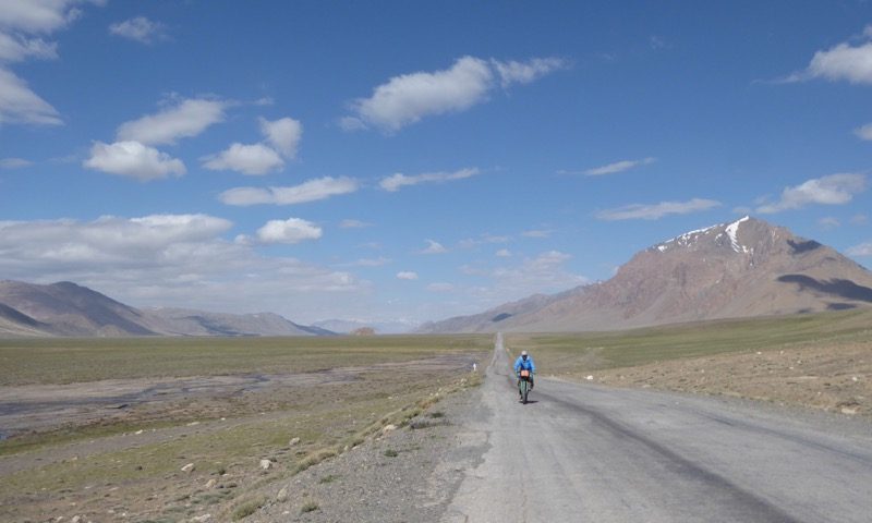 The empty Pamir Highway, maybe 2 vehicles an hour max