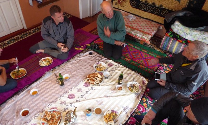 Dinner at Tatina homestay in the border town of Sary Tash