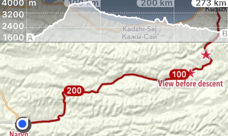 Altitude profile and map showing first 6 days of the teaverse