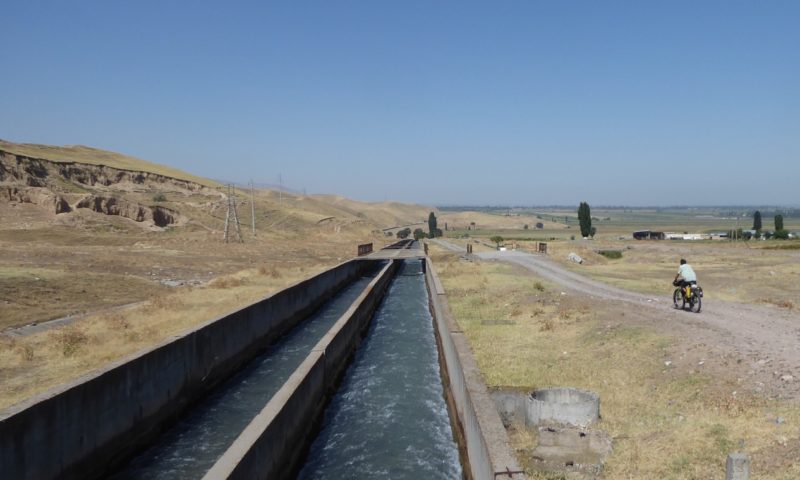 This canal track led us into Bishkek, thus avoiding crazy traffic