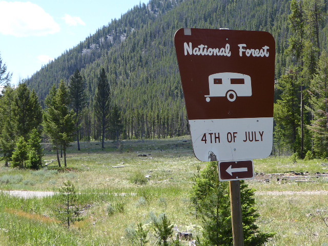 4th of July campsite sign – looking forward to celebrating this with Ellen and Drew in Bozeman