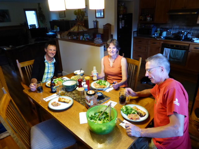 Enjoying good food with Jacque and Don in Helena
