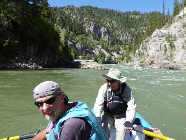Mick taking us down the Snake river – lovely change from the road