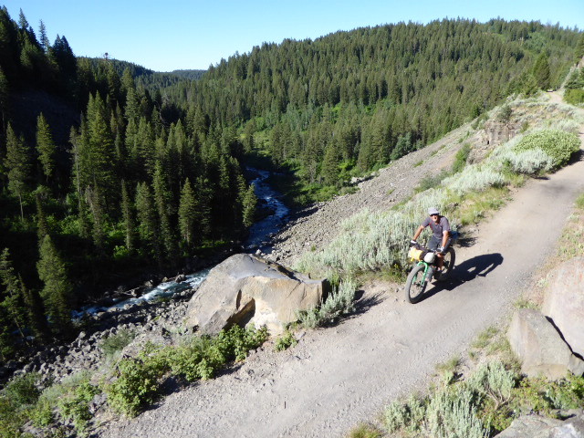 Starting on the rail trail, used to take tourists to Yellowstone