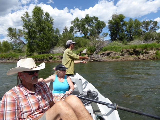 Drift boat fishing on the Yellowstone river