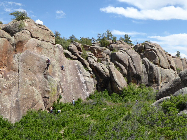 Rock climbers in the Penitente Canyon